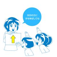 1分間フラッシュカード「視知覚トレーニング編」(2)「おなじむきに てをのばそう」