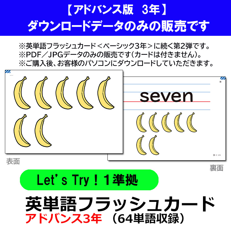 【DLデータのみ】英単語フラッシュカード　「アドバンス3年」